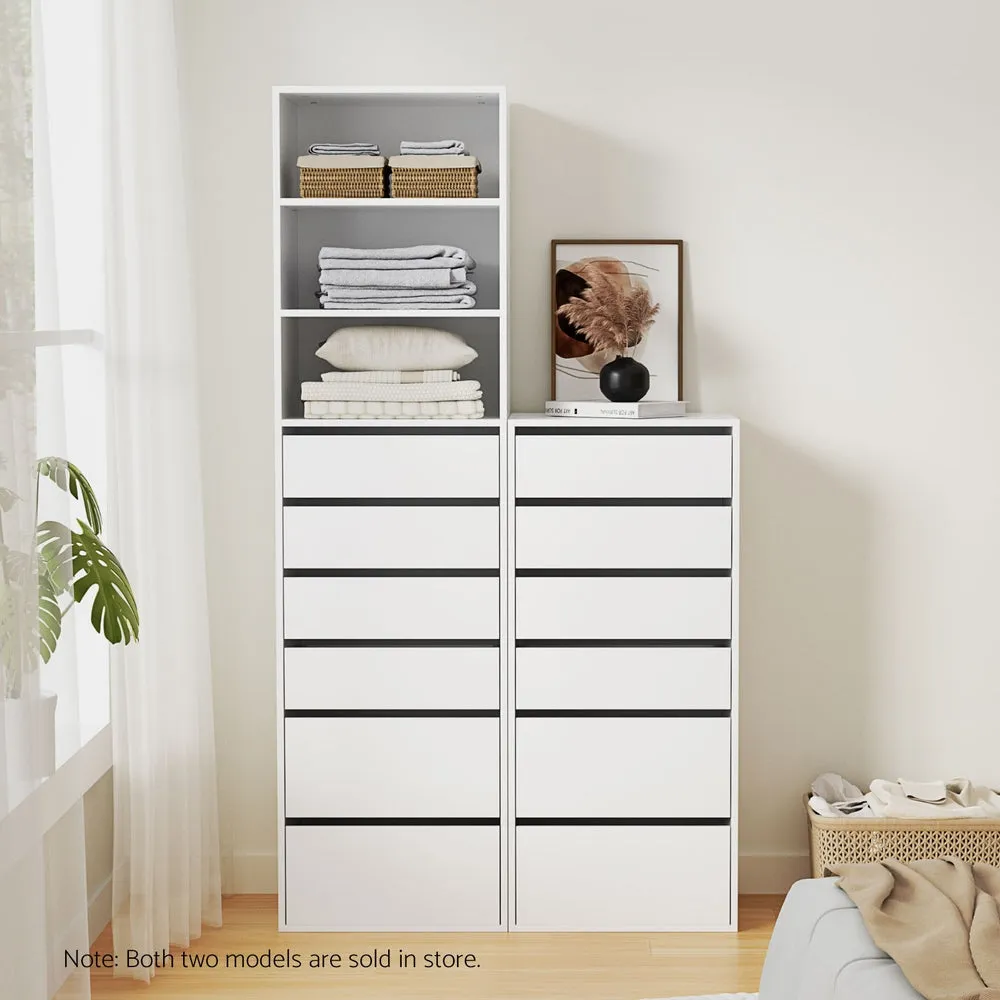 6-Drawer Chest of Drawers | Tallboy Cabinet | White