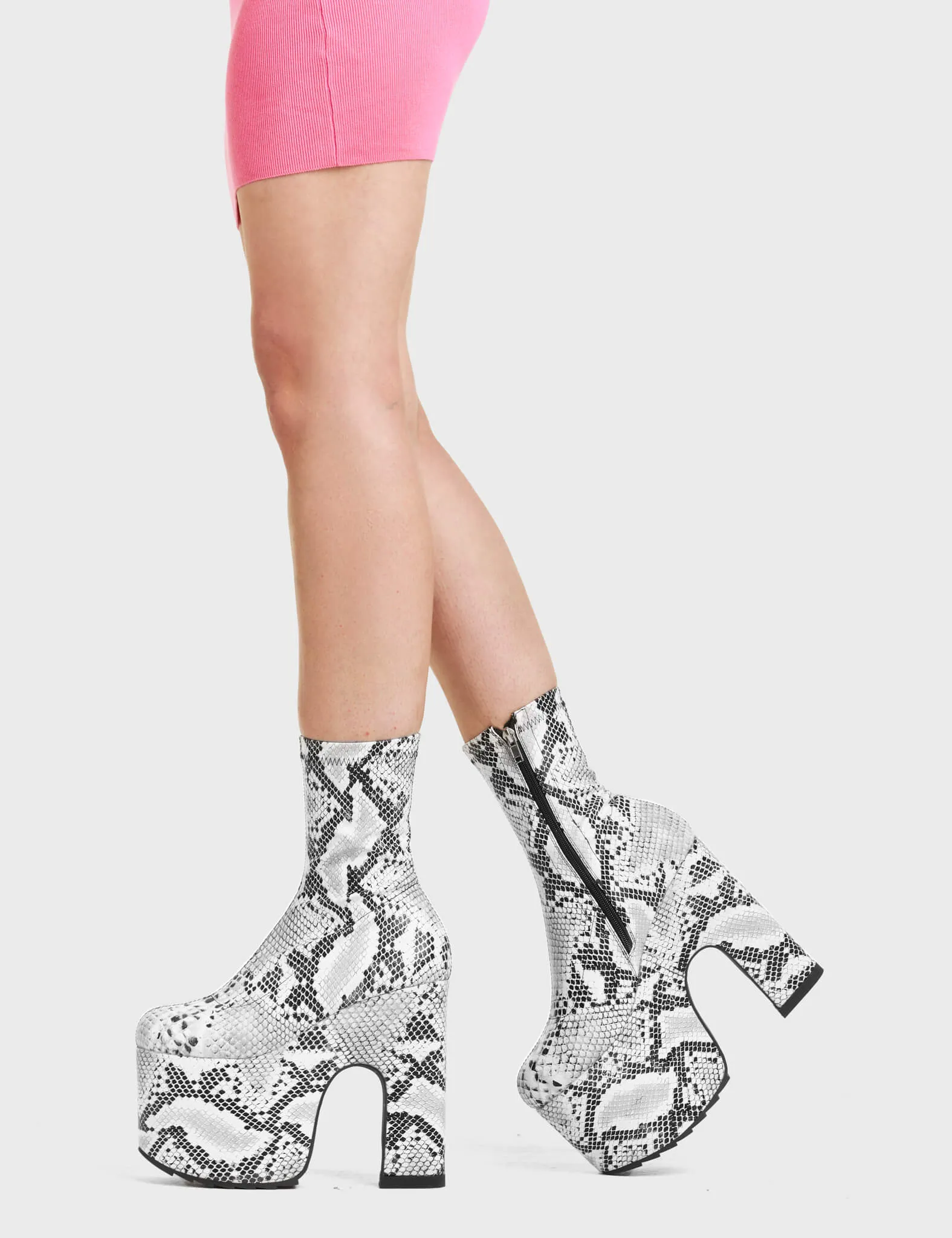 Above Snakes Chunky Platform Ankle Boots