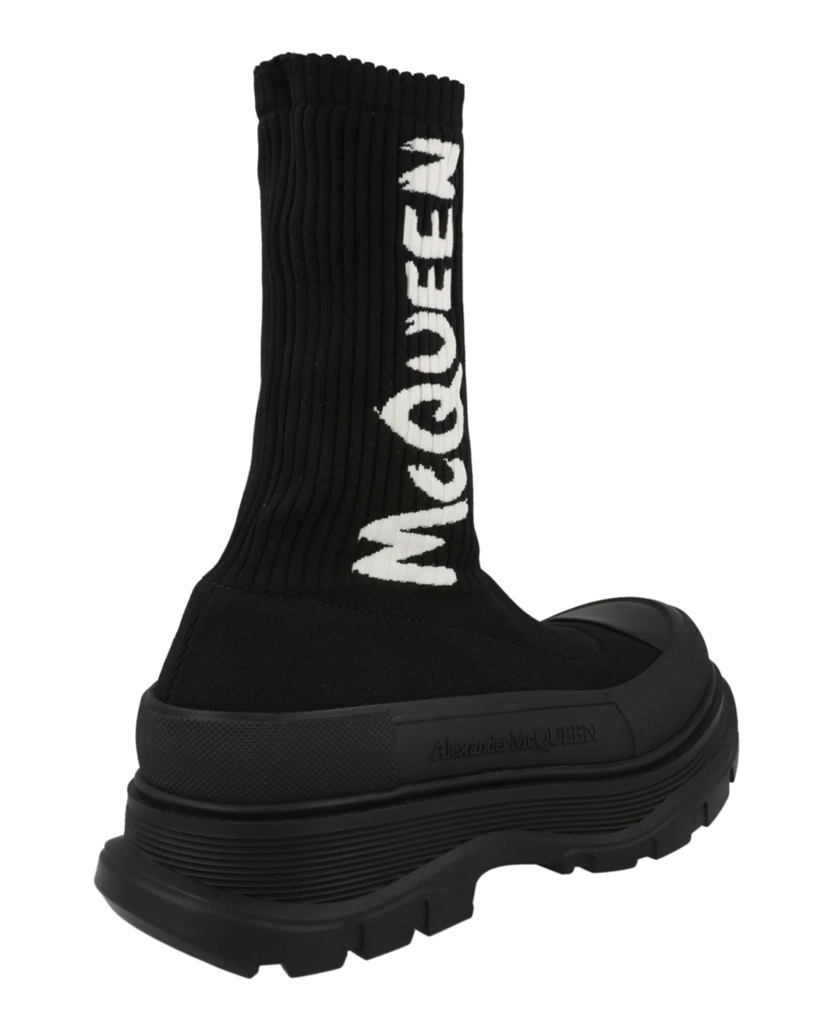 Alexander McQueen Ribbed Knit Tread Slick Boots by Carro Luxury Maison