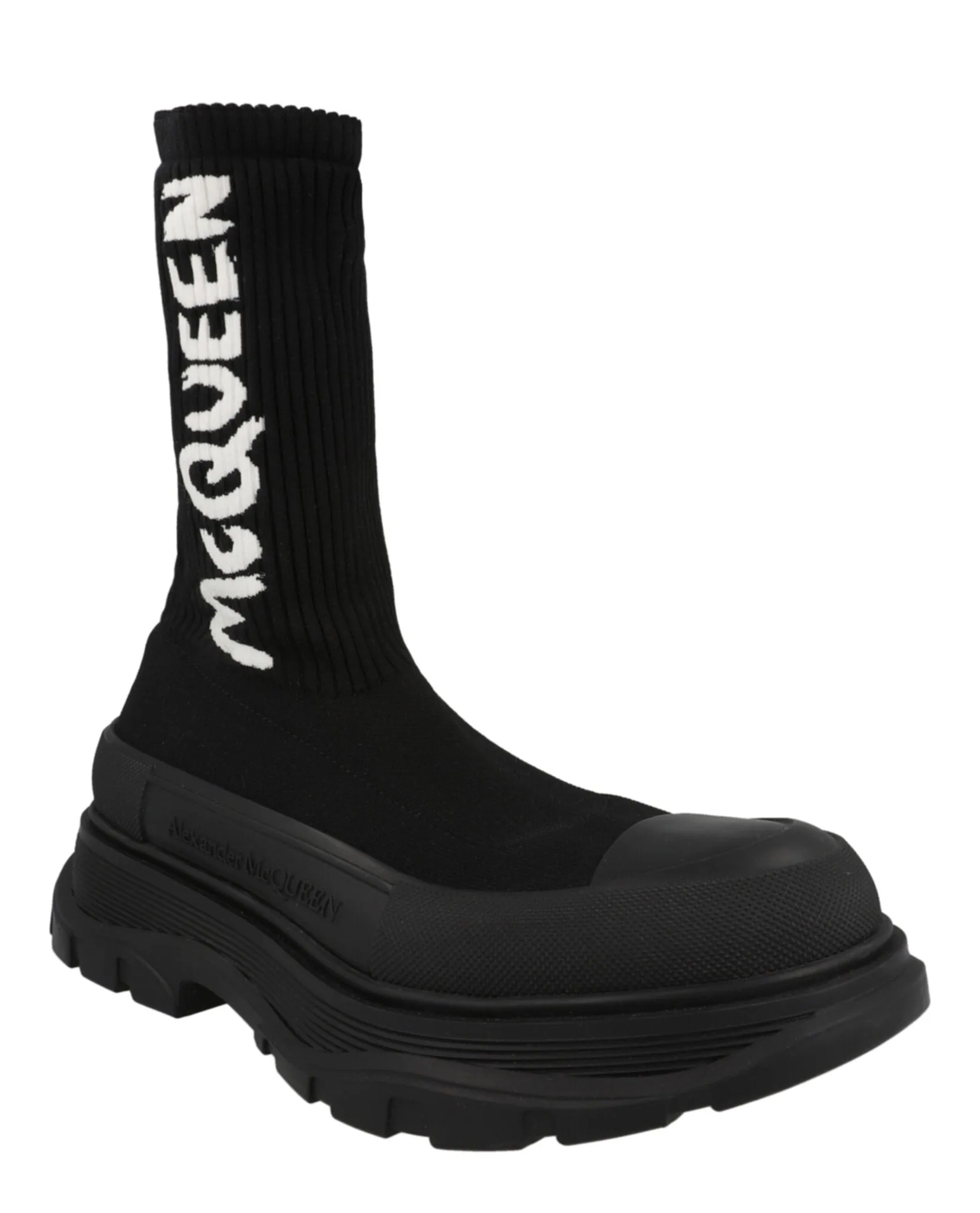 Alexander McQueen Ribbed Knit Tread Slick Boots by Carro Luxury Maison