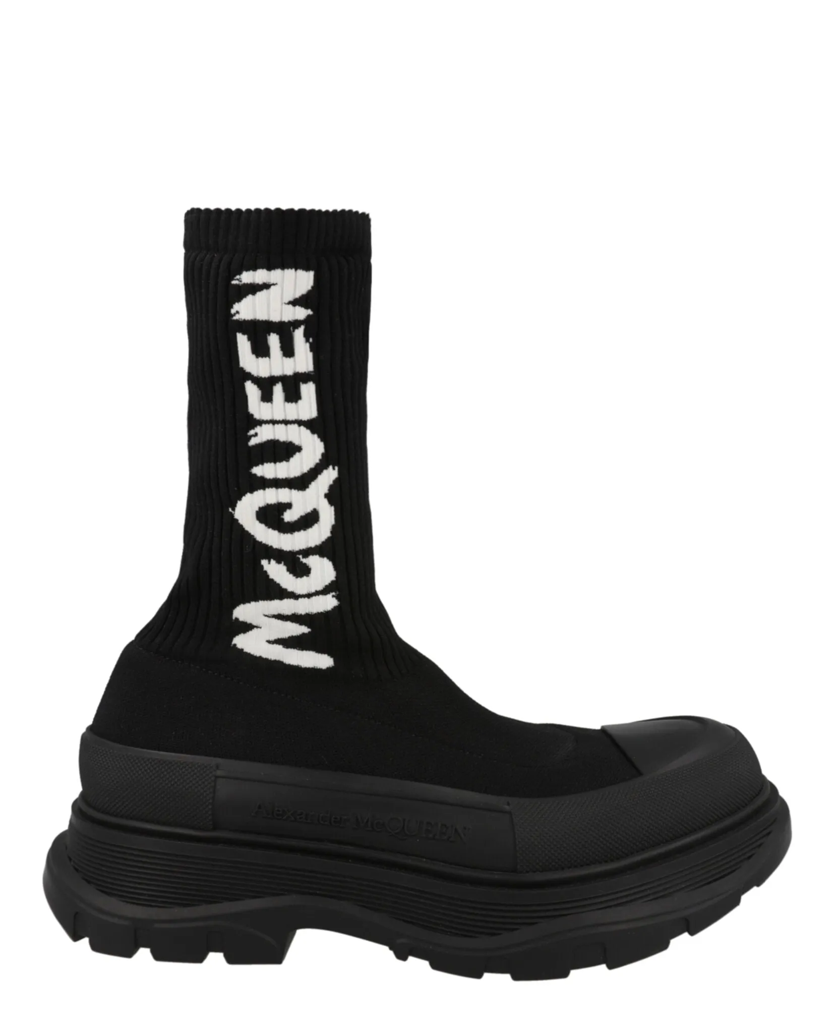 Alexander McQueen Ribbed Knit Tread Slick Boots by Carro Luxury Maison