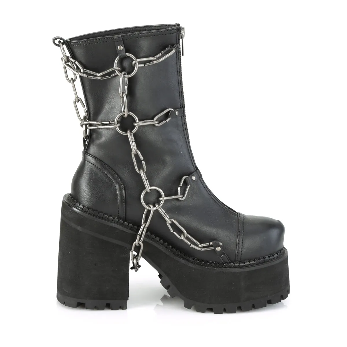 ASSAULT-66 Demoniacult Alternative Footwear Women's Chunky Platform Ankle Boots