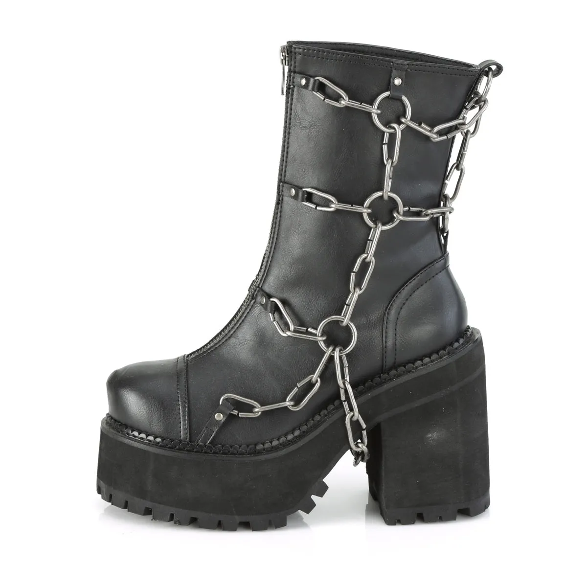 ASSAULT-66 Demoniacult Alternative Footwear Women's Chunky Platform Ankle Boots