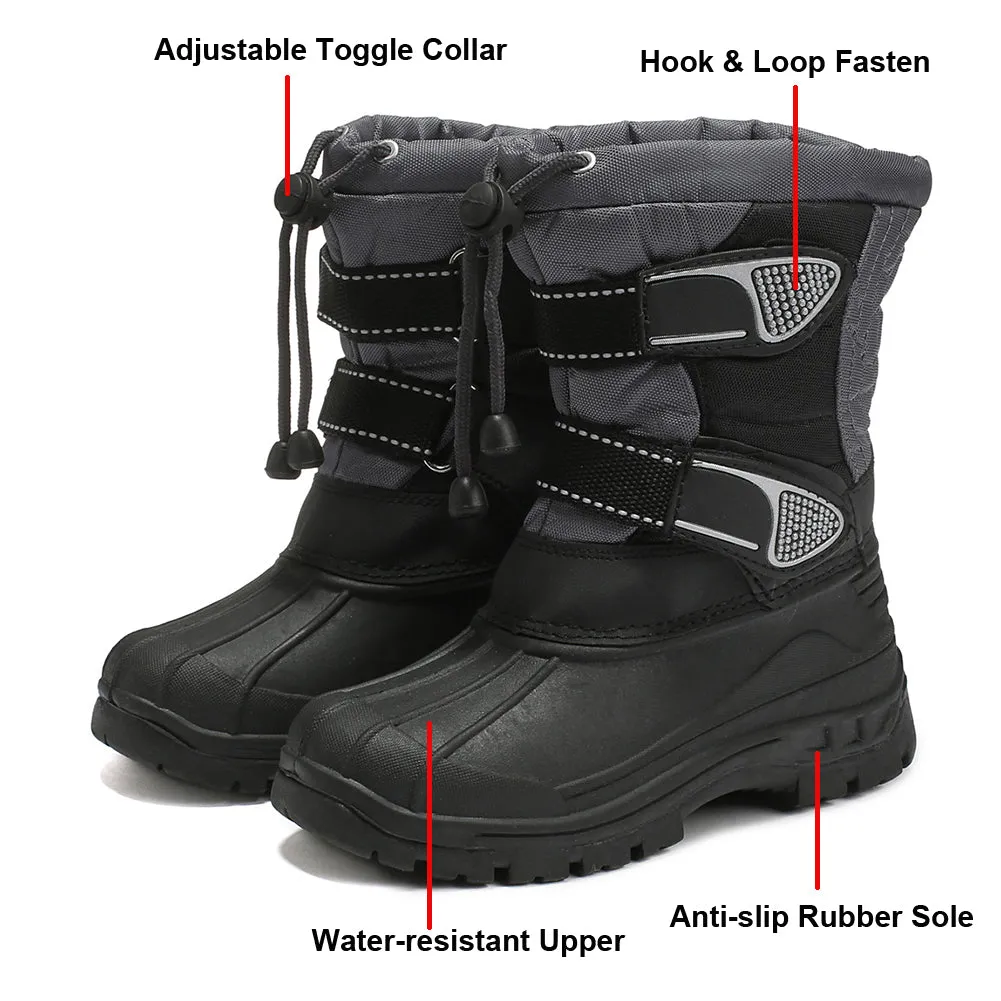 Boys Girls Waterproof Snow Boots Kids Outdoor Frosty Winter Sports Boots
