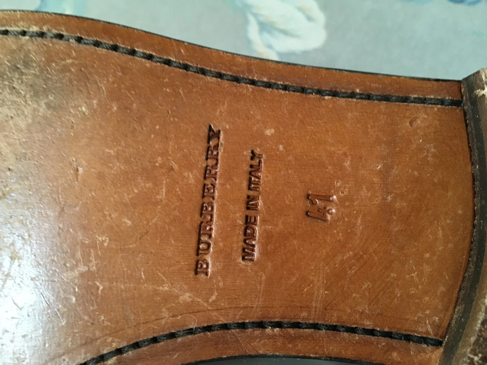 BURBERRY LONDON DOUBLE-MONK STRAP PATENT BROWN LEATHER SHOES SIZE 41 MEN