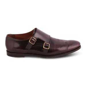 BURBERRY LONDON DOUBLE-MONK STRAP PATENT BROWN LEATHER SHOES SIZE 41 MEN