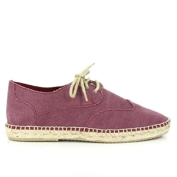 Calzanor 1982 Burgundy Lace-Up Espadrilles