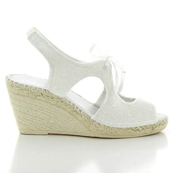 Calzanor 2038 White Slingback Espadrilles