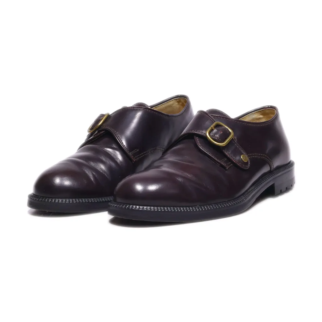 Camel Boots Monk Strap Shoes Leather Maroon Colour For Men