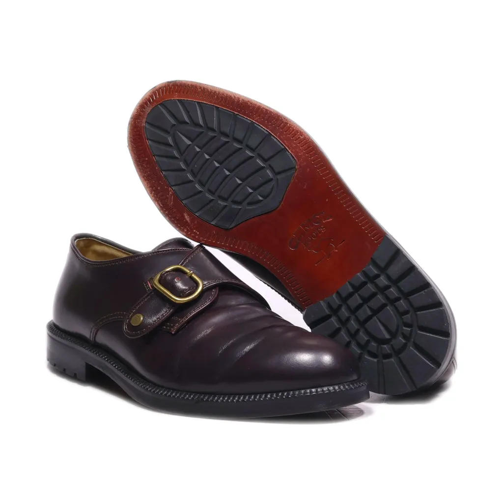Camel Boots Monk Strap Shoes Leather Maroon Colour For Men