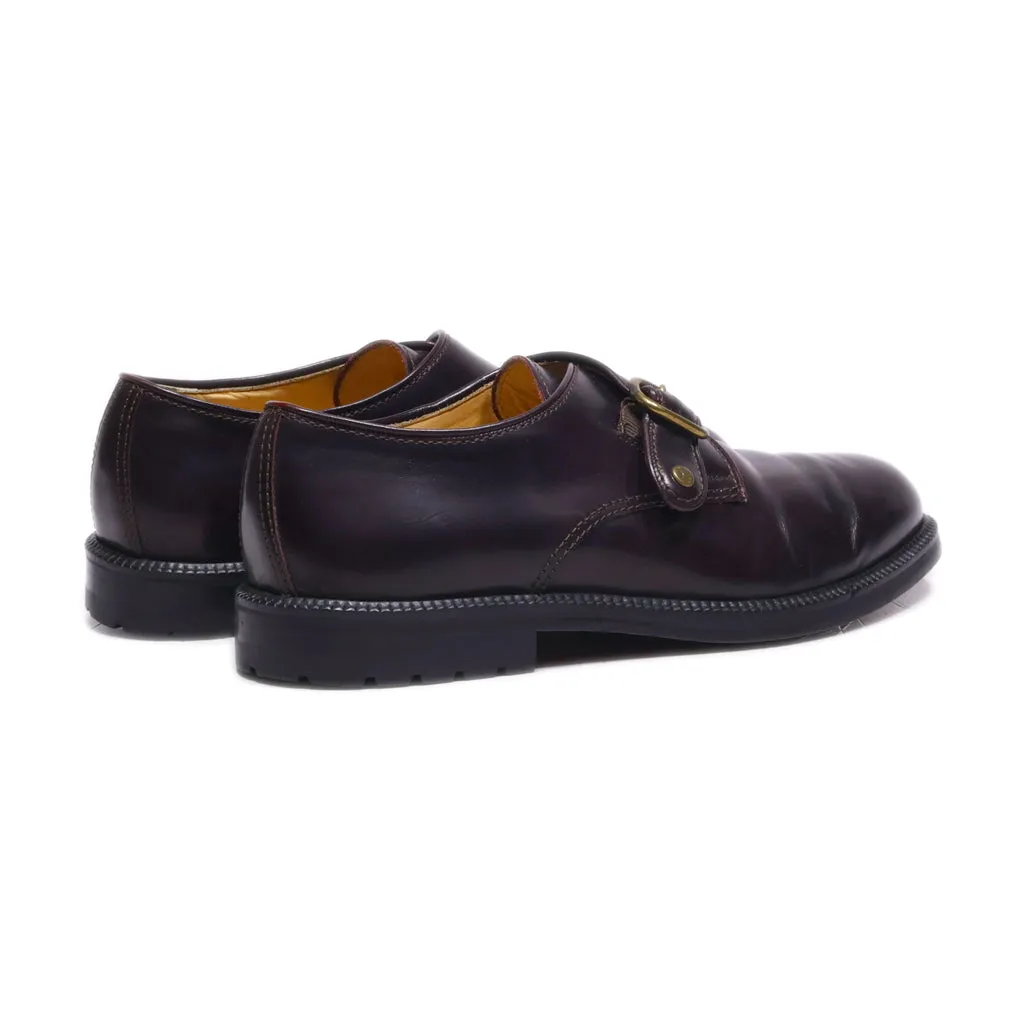 Camel Boots Monk Strap Shoes Leather Maroon Colour For Men