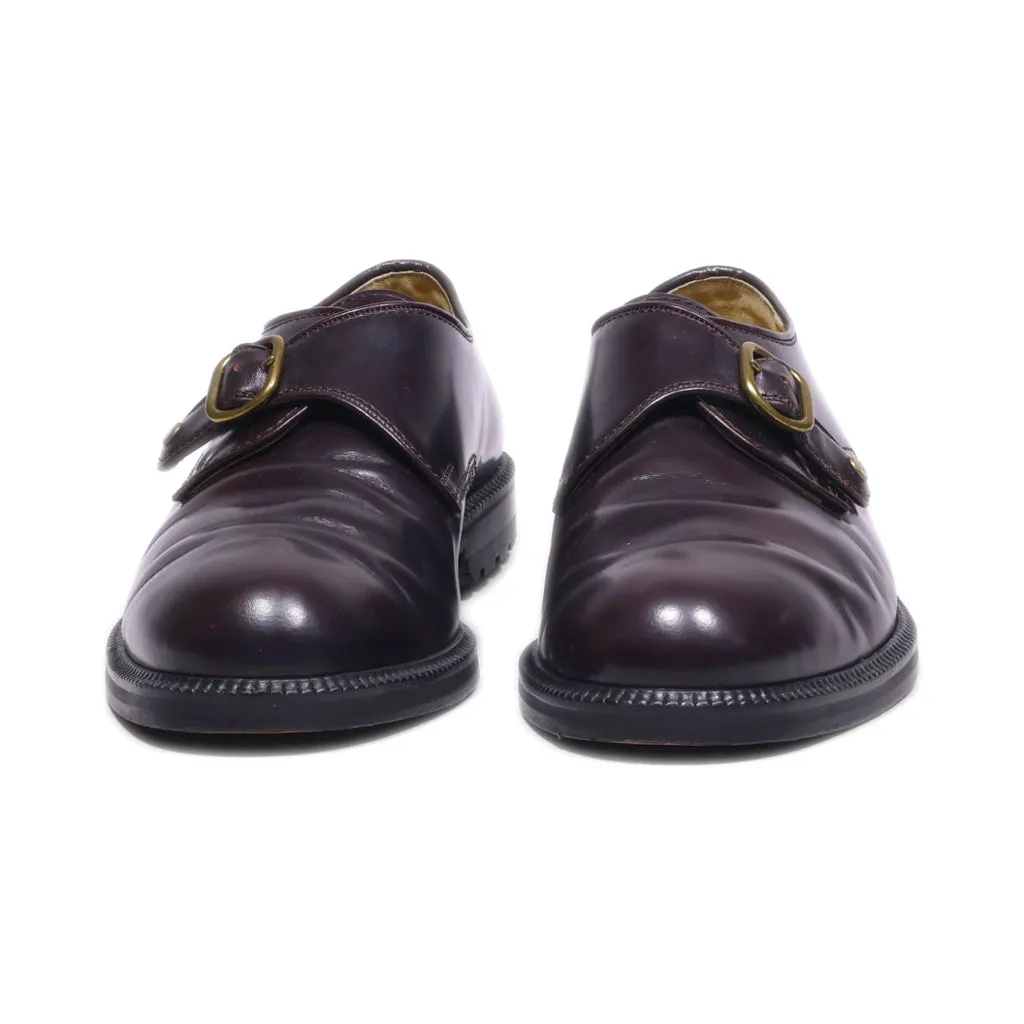 Camel Boots Monk Strap Shoes Leather Maroon Colour For Men