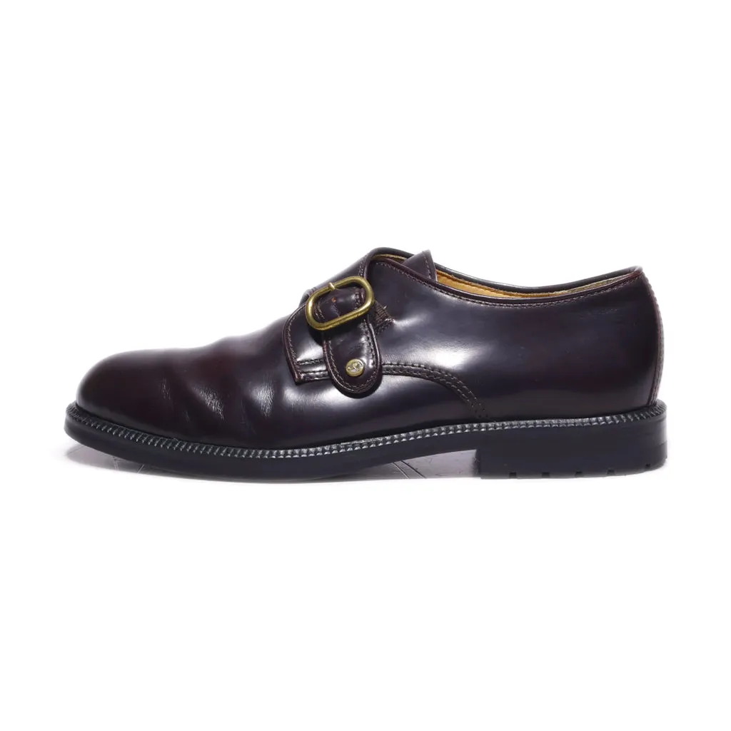 Camel Boots Monk Strap Shoes Leather Maroon Colour For Men