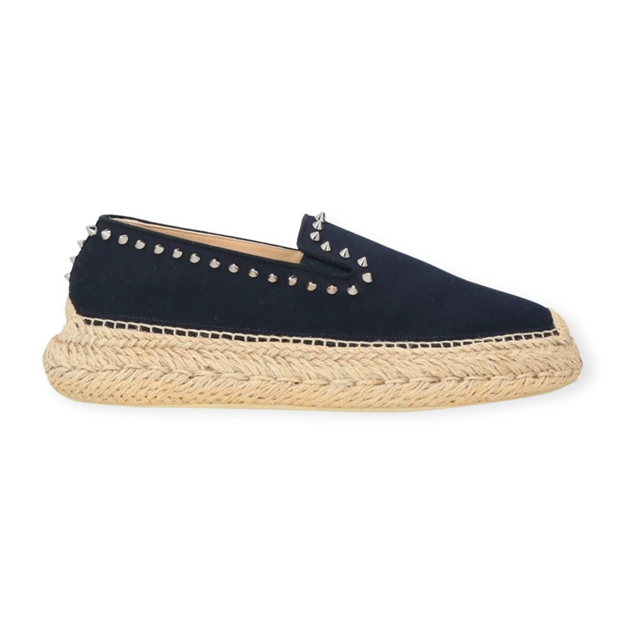 Christian Louboutin Shoes, Navy Canvas Studded Espadrilles (size 38)