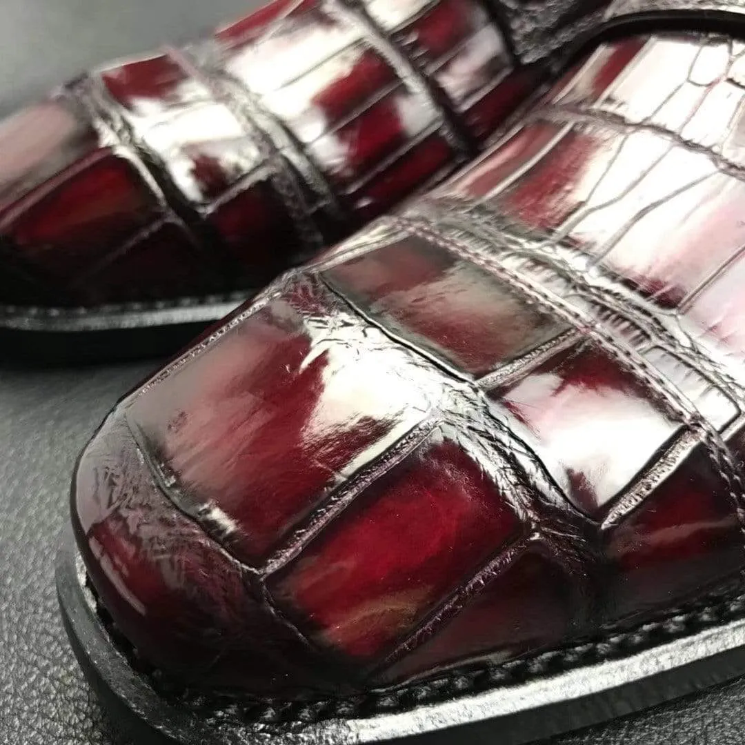 Crocodile Shoes Crocodile  Double Monk Shoes
