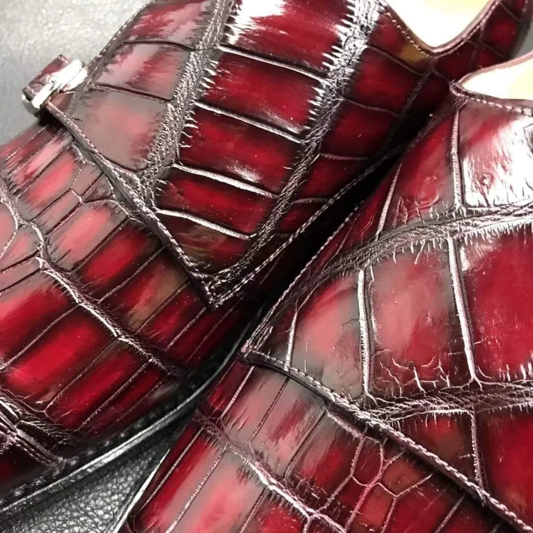 Crocodile Shoes Crocodile  Double Monk Shoes