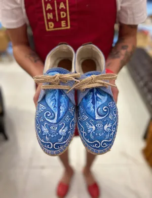 Custom-made Blue Dream Painted Espadrilles