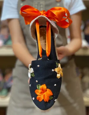 Custom-made Espadrilles Tangerine Flowers