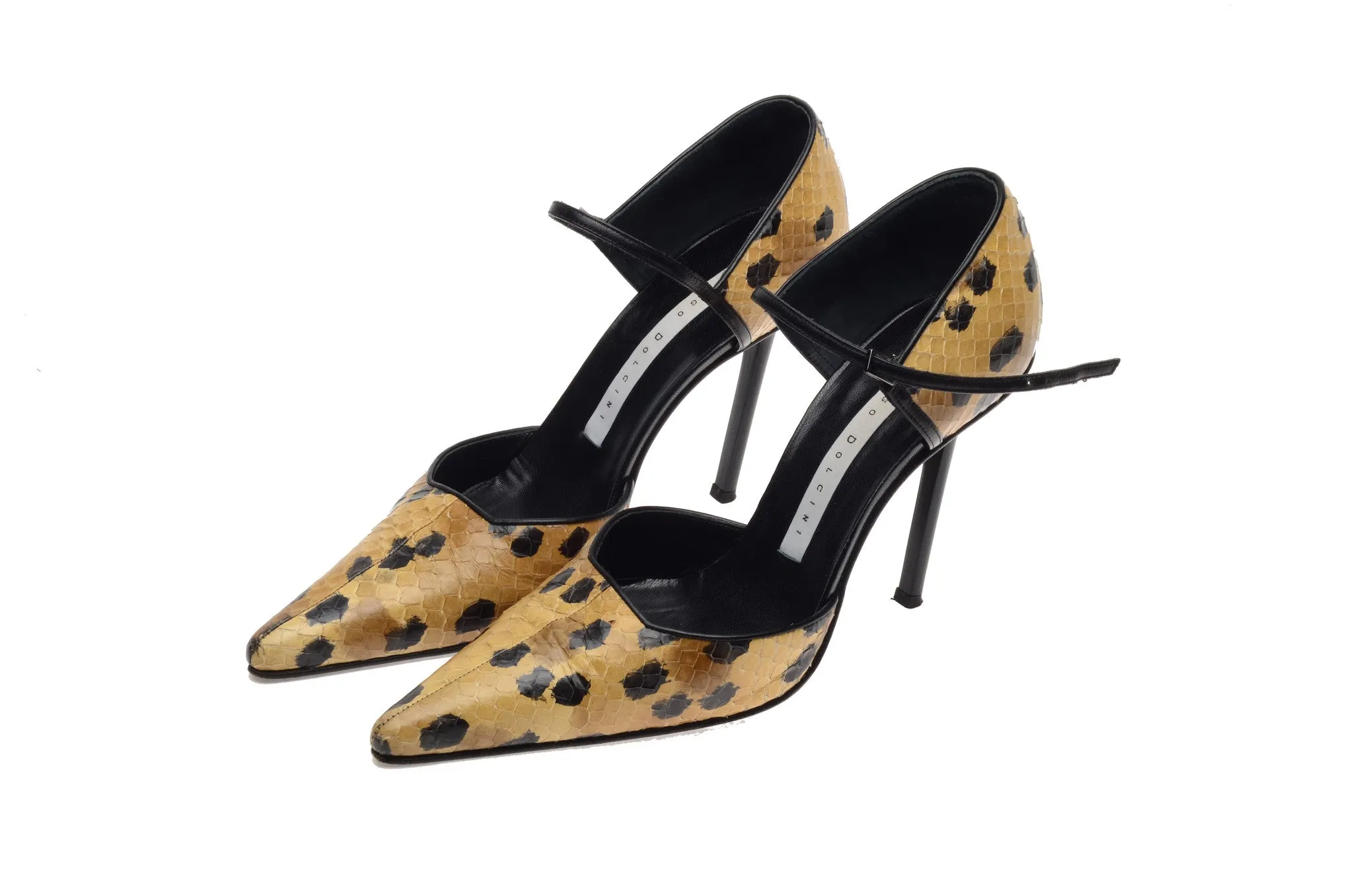 Diego Dolcini - Leopard Pointed Toe Ankle Strap Heels - IT 37