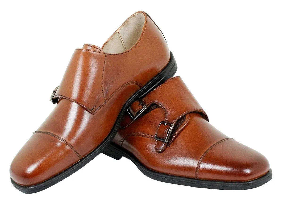 Florsheim 23902 Leather Boy's Shoe - Double Monk Strap -  Cap Toe