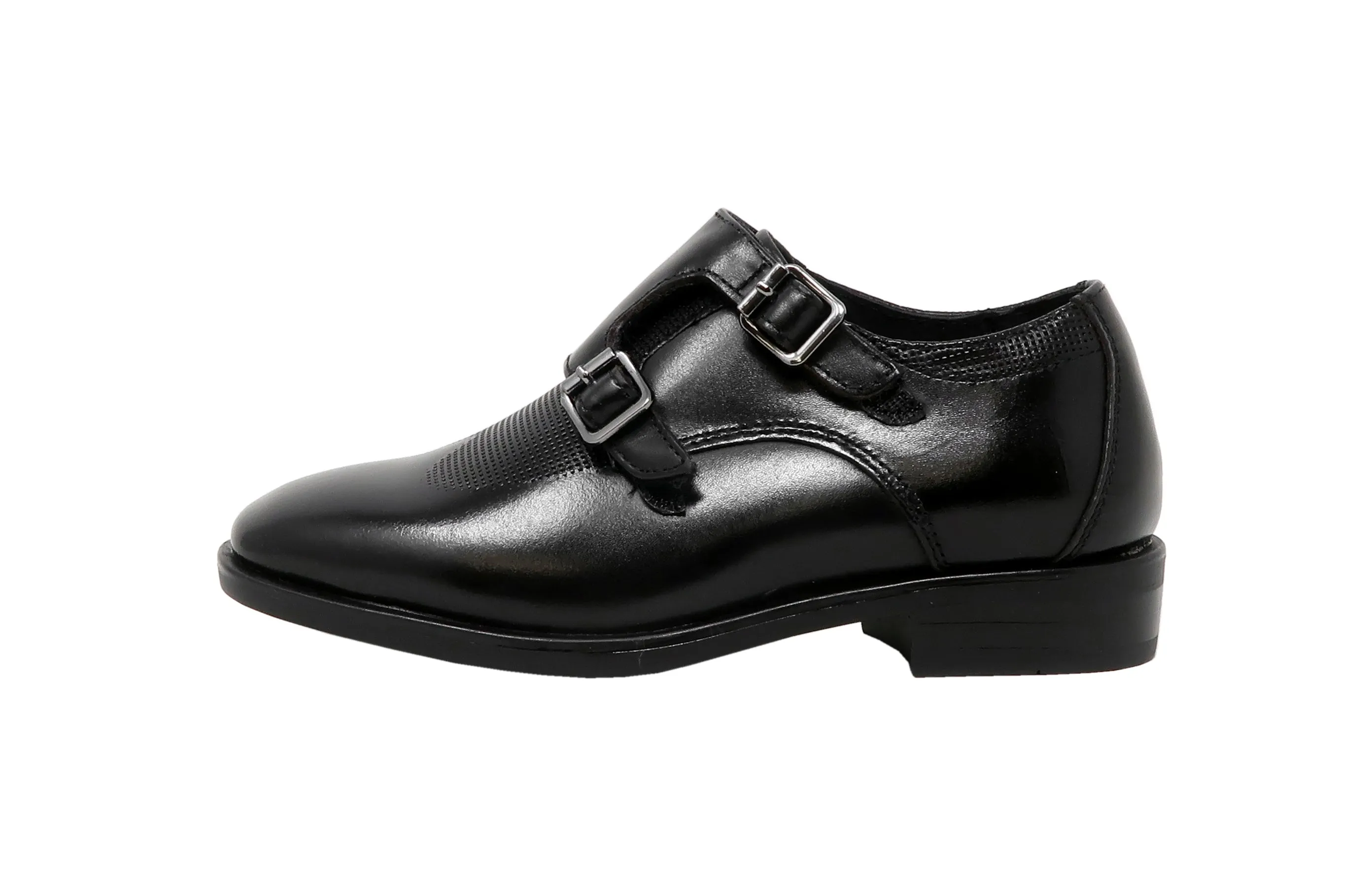 Florsheim Little Kids Postino Double Monk Black Slip-On Shoes