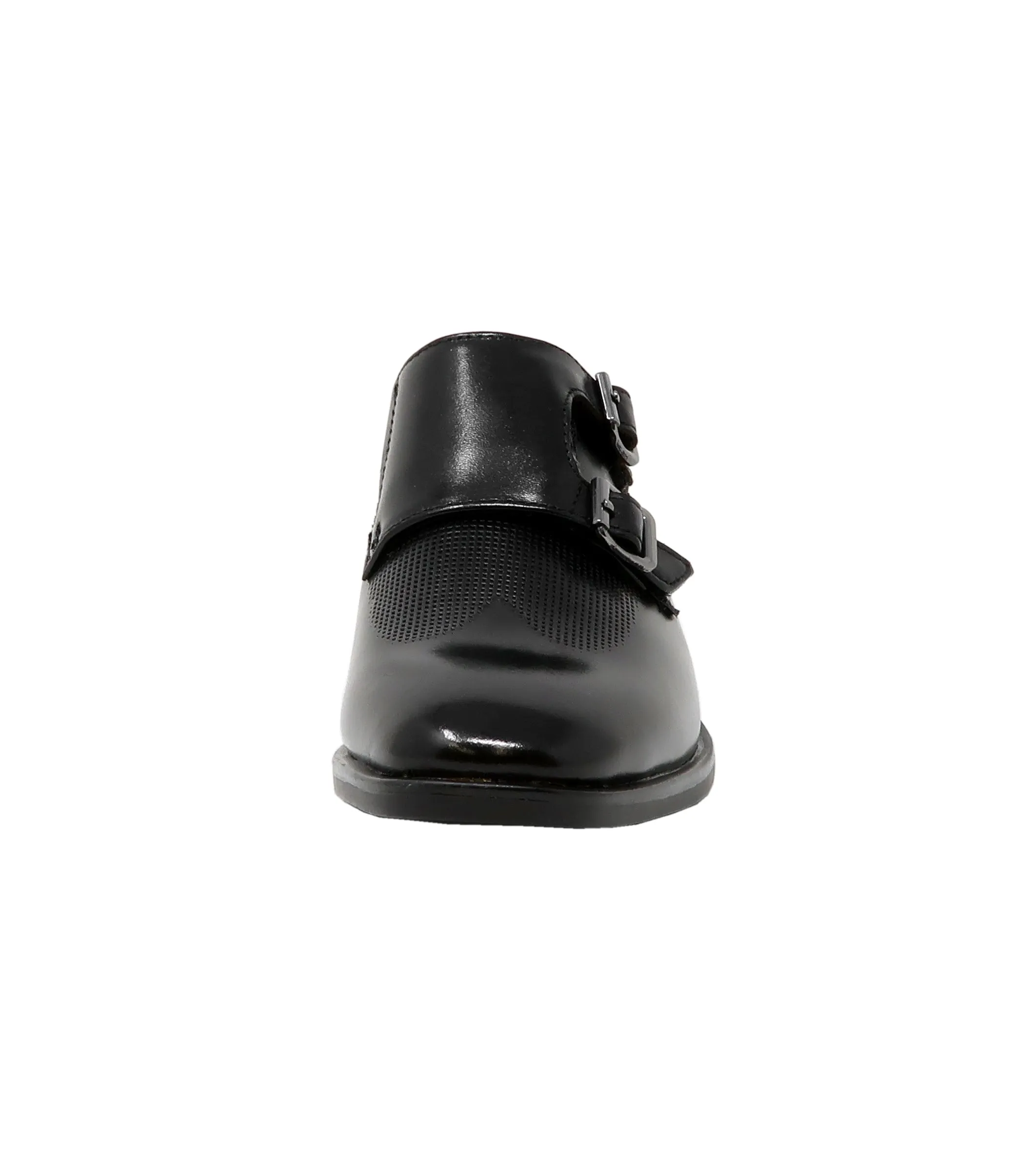 Florsheim Little Kids Postino Double Monk Black Slip-On Shoes