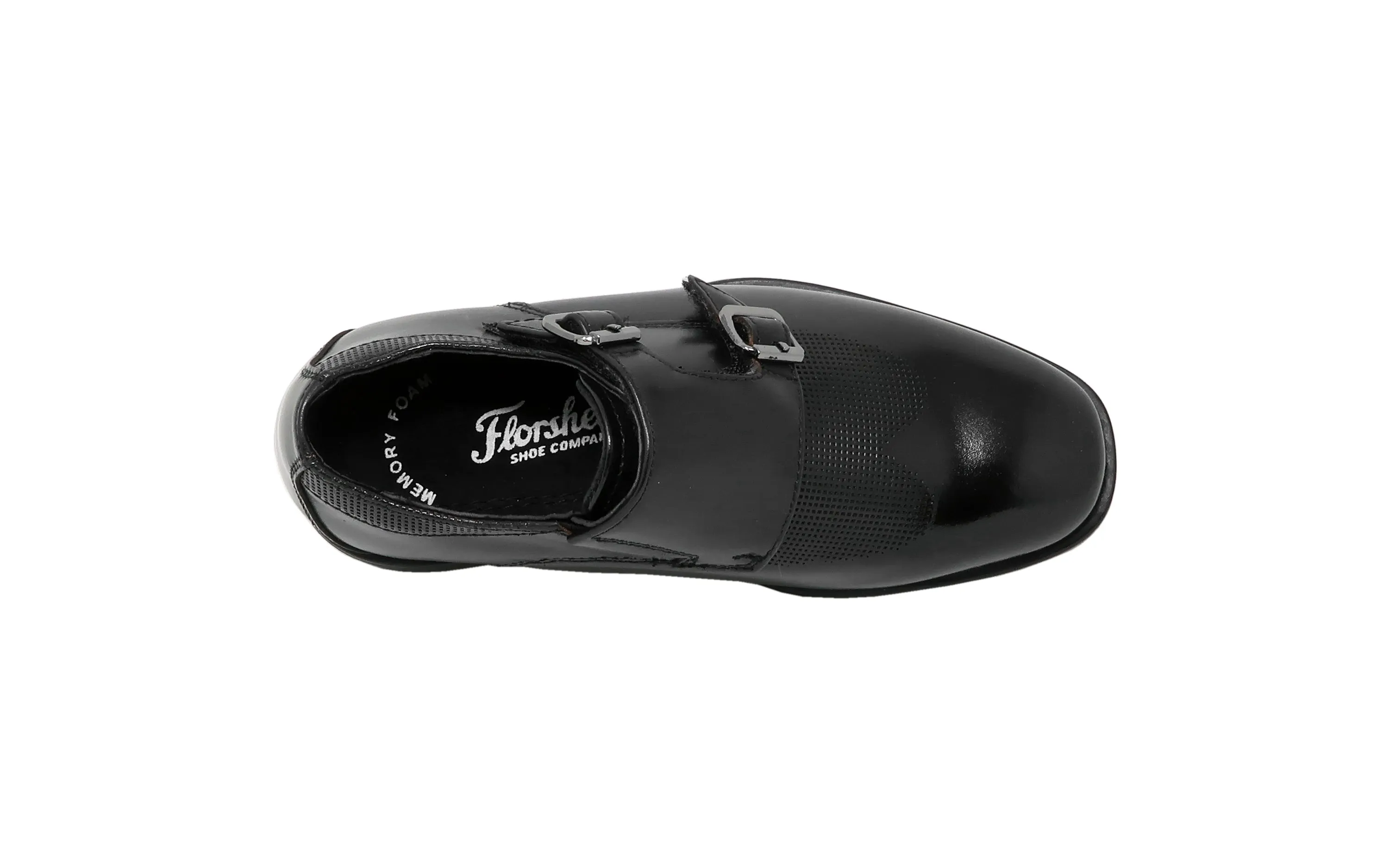 Florsheim Little Kids Postino Double Monk Black Slip-On Shoes