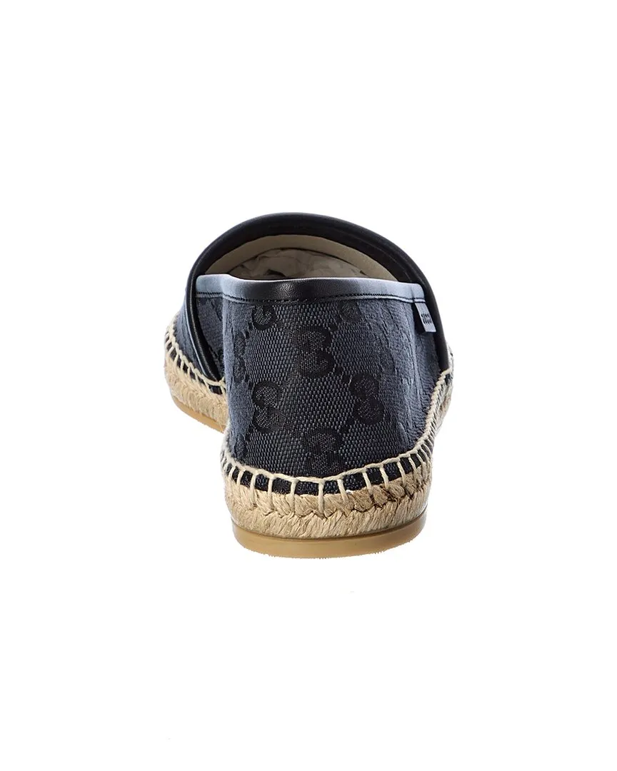 Gucci GG Canvas & Leather Espadrille