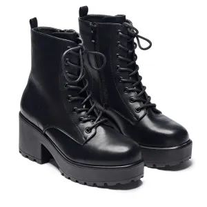 Kaos 3126 Chunky Heel Lace Up Ankle Boots
