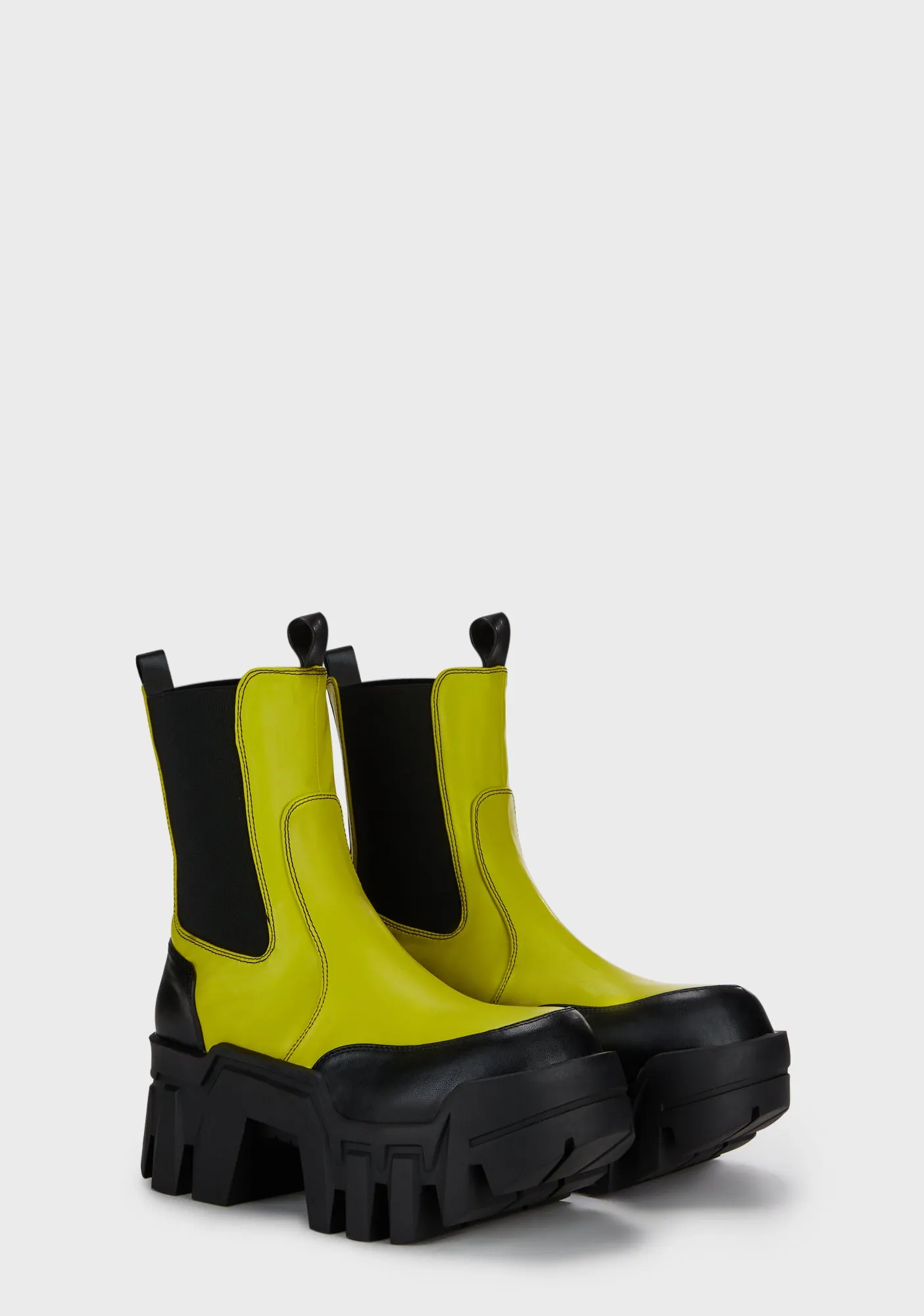 Kelianna Chunky Boots - Lime