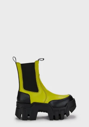 Kelianna Chunky Boots - Lime