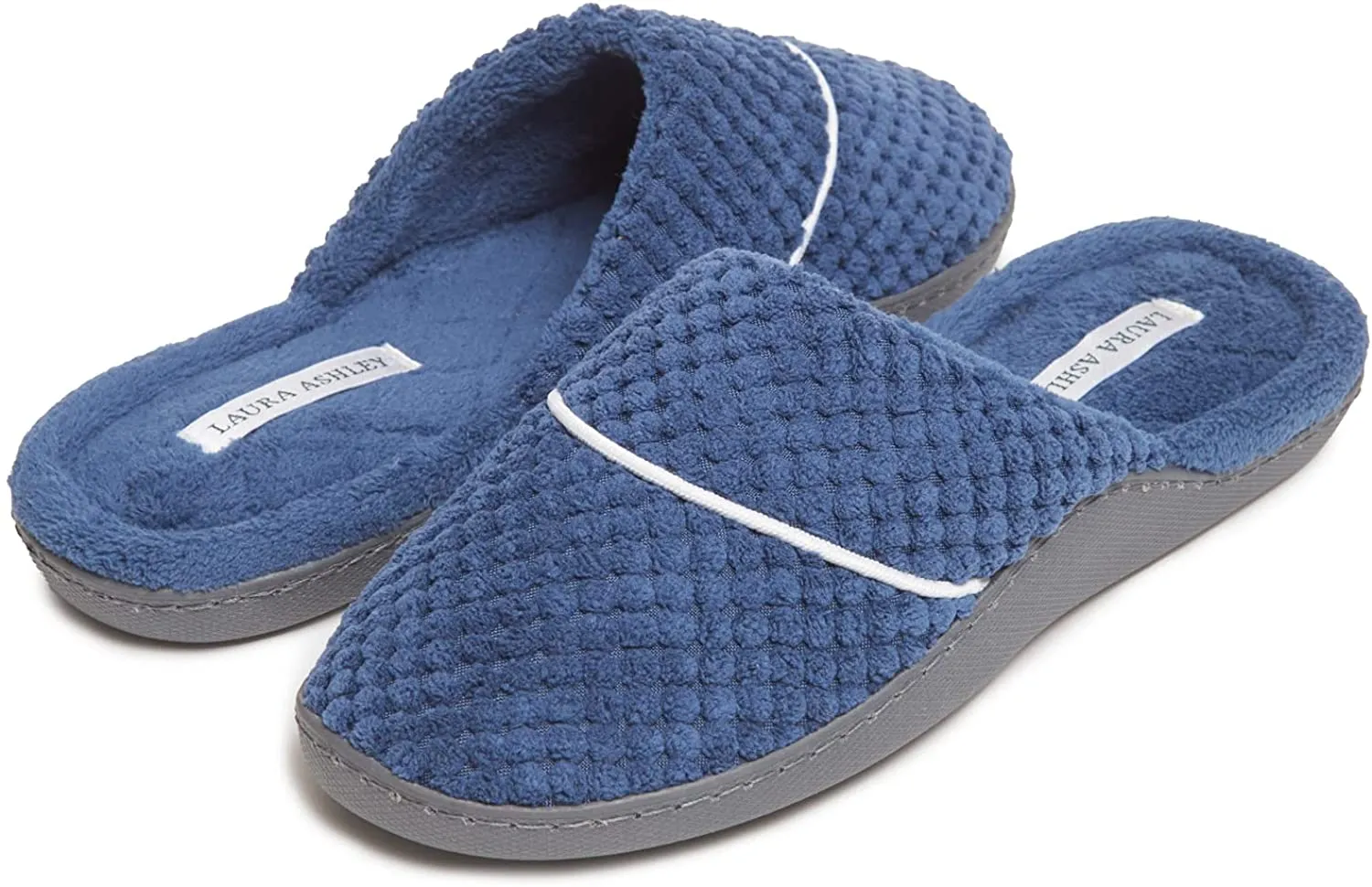 Laura Ashley Women's Spa Slip-On Rugged Scuff Slippers | Non-Slip House Slippers with Cushioned Insole for Ladies