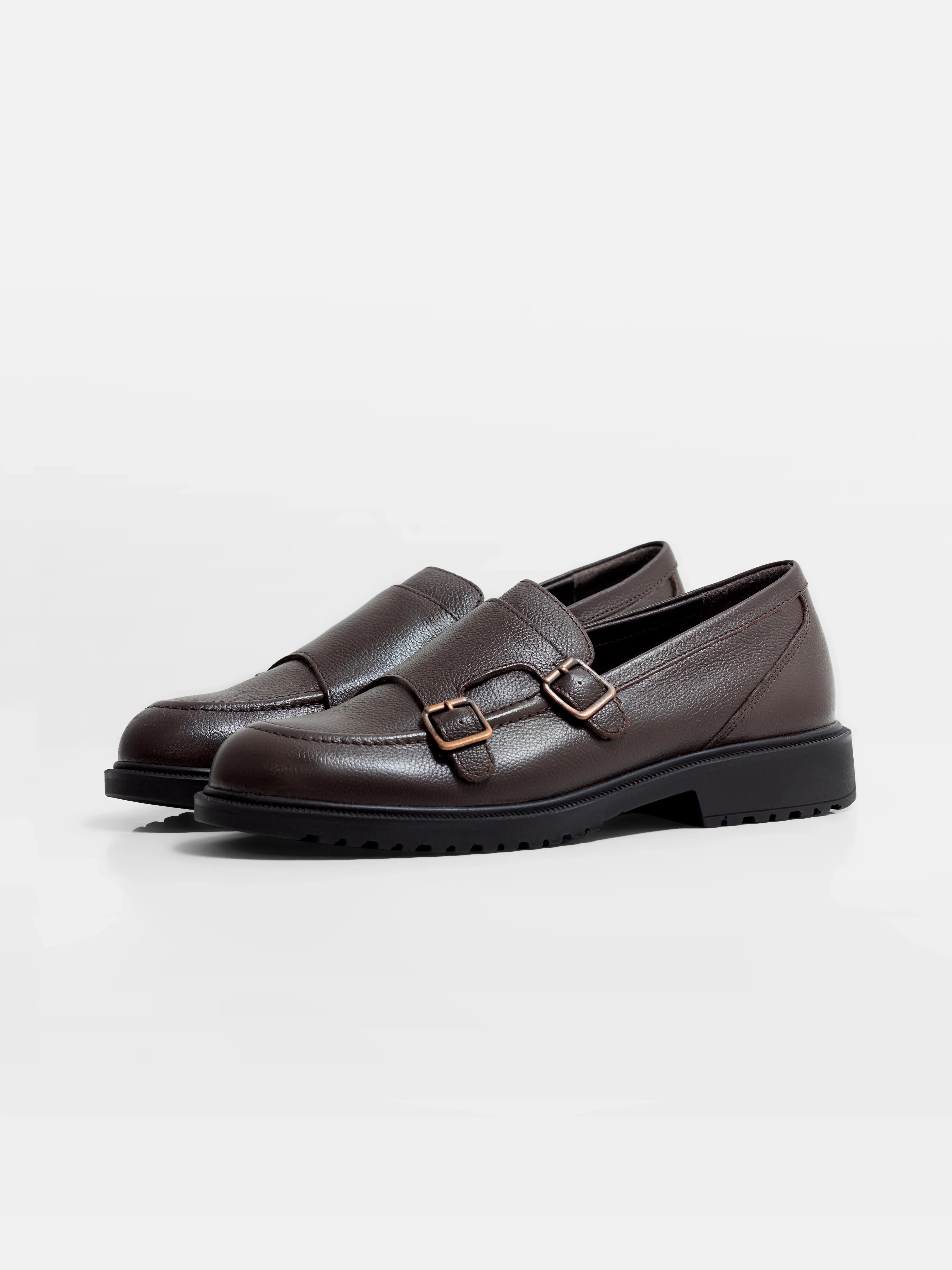 Leather Monk Shoes - FAMS24-097