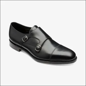Loake Cannon Black Leather Buckle Monk Shoe@