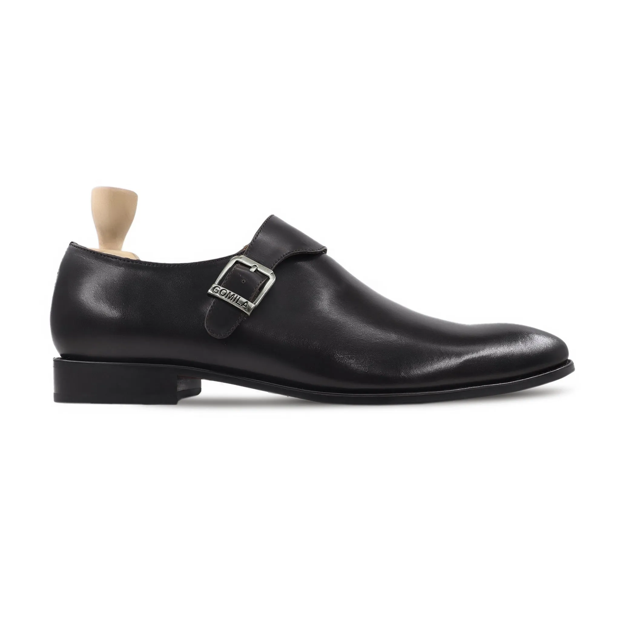 Minami - Men's Black Calf Leather Single Monkstrap