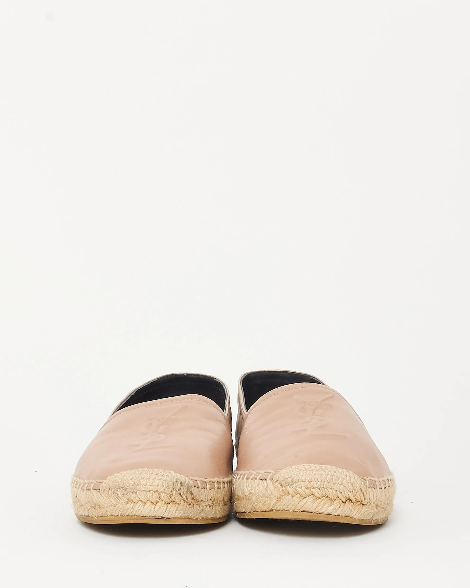 Saint Laurent Beige/ Blush Leather Logo Espadrilles - 38.5