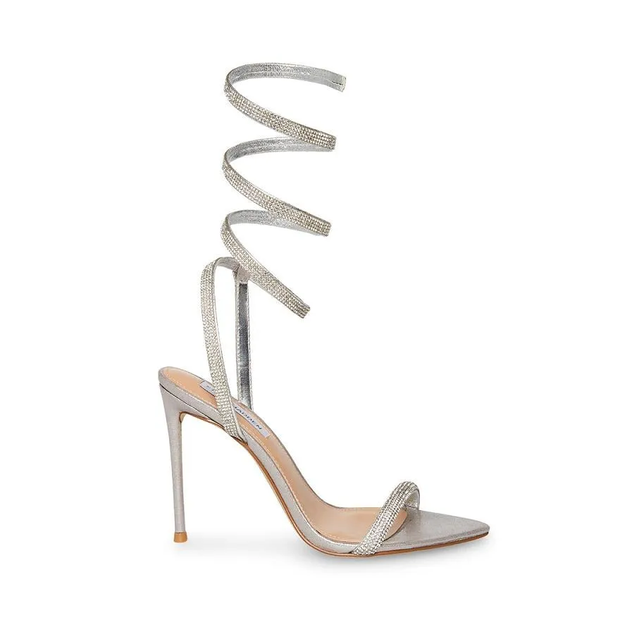 Steve Madden Bali Rhinestones Stiletto Heel Ankle Strap Open Toe Heeled Sandals
