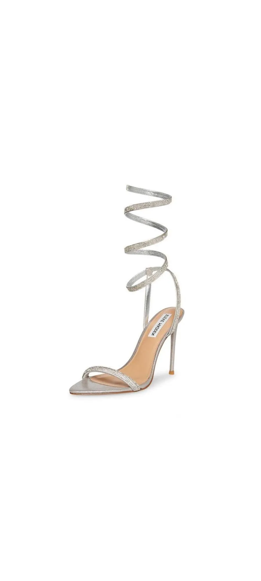 Steve Madden Bali Rhinestones Stiletto Heel Ankle Strap Open Toe Heeled Sandals