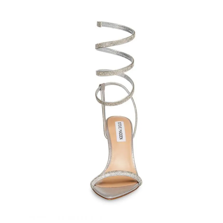 Steve Madden Bali Rhinestones Stiletto Heel Ankle Strap Open Toe Heeled Sandals