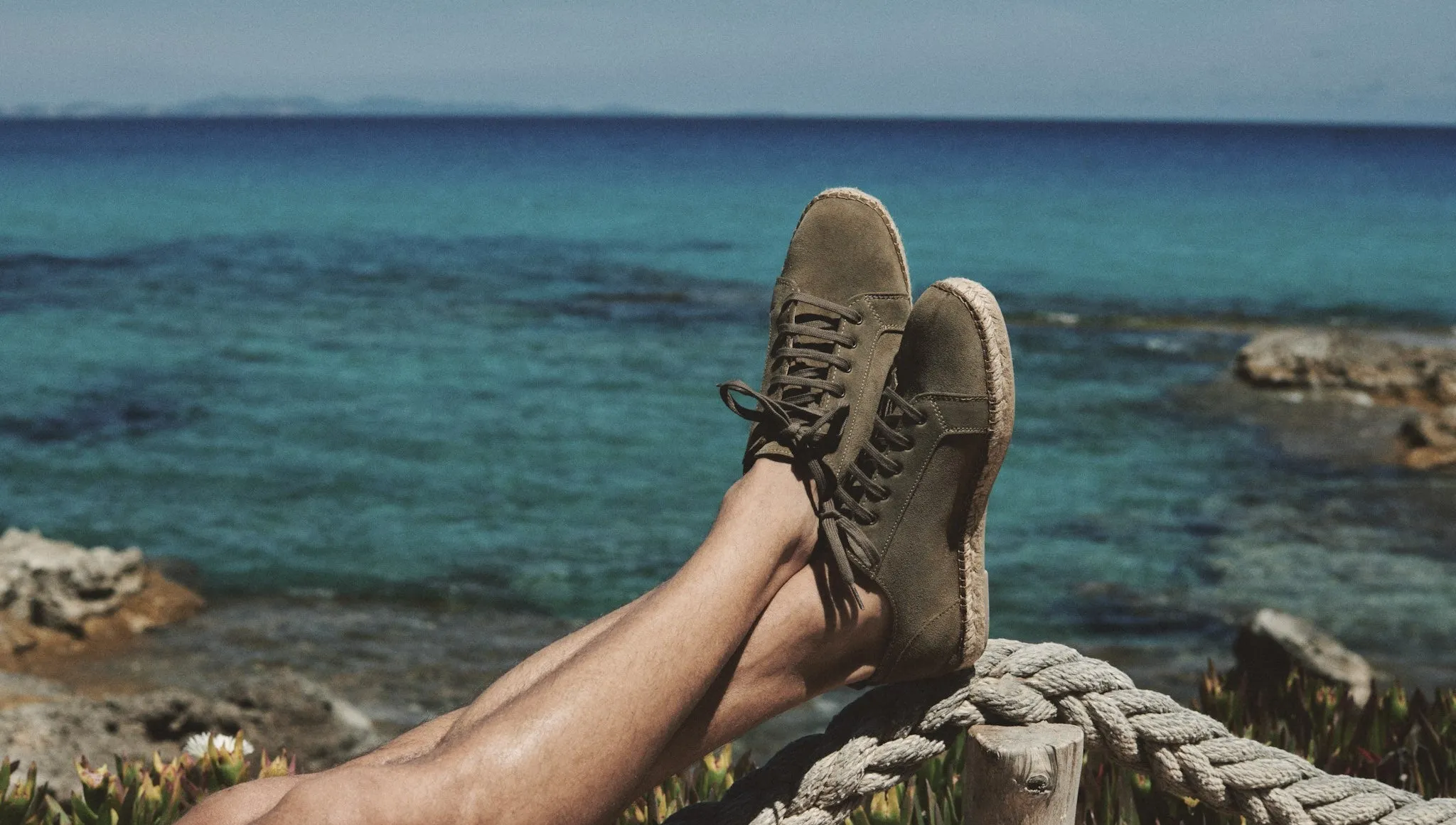 Suede Lace-Up Espadrilles - R44SH - Hamptons Forest