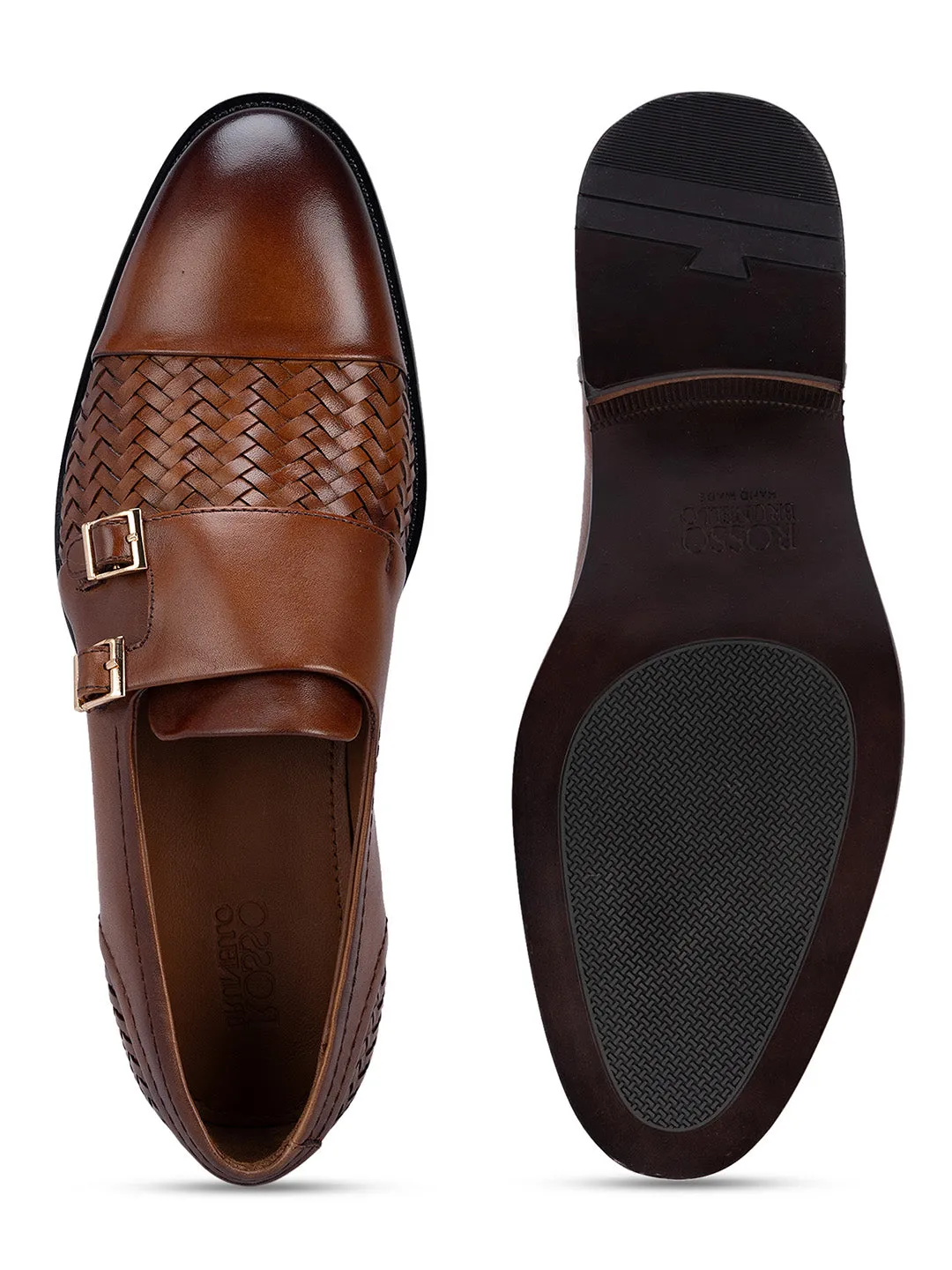 Tan Woven Monk Straps