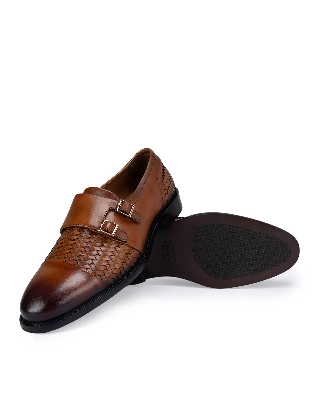 Tan Woven Monk Straps