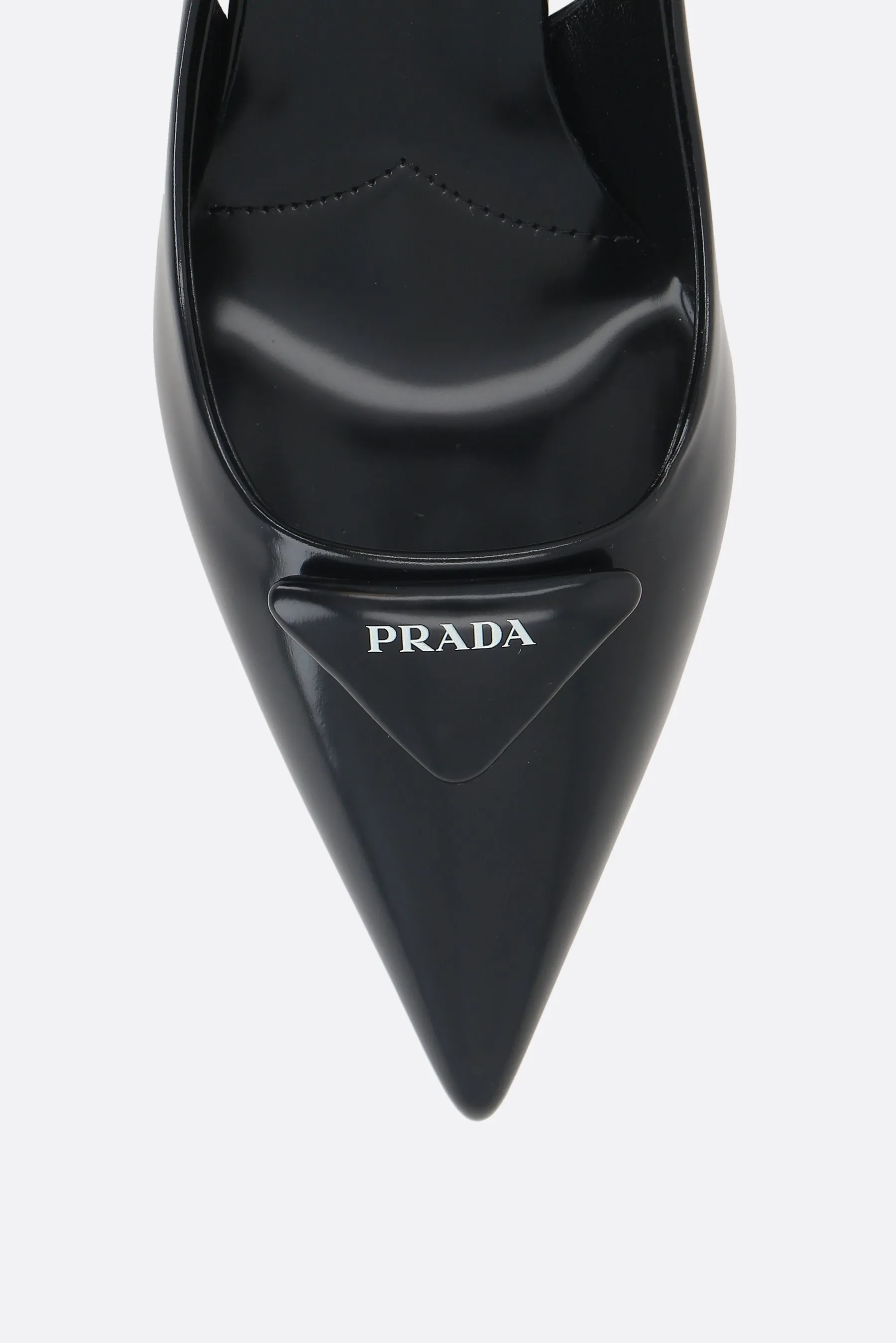 Triangle-Logo Slingback Pumps