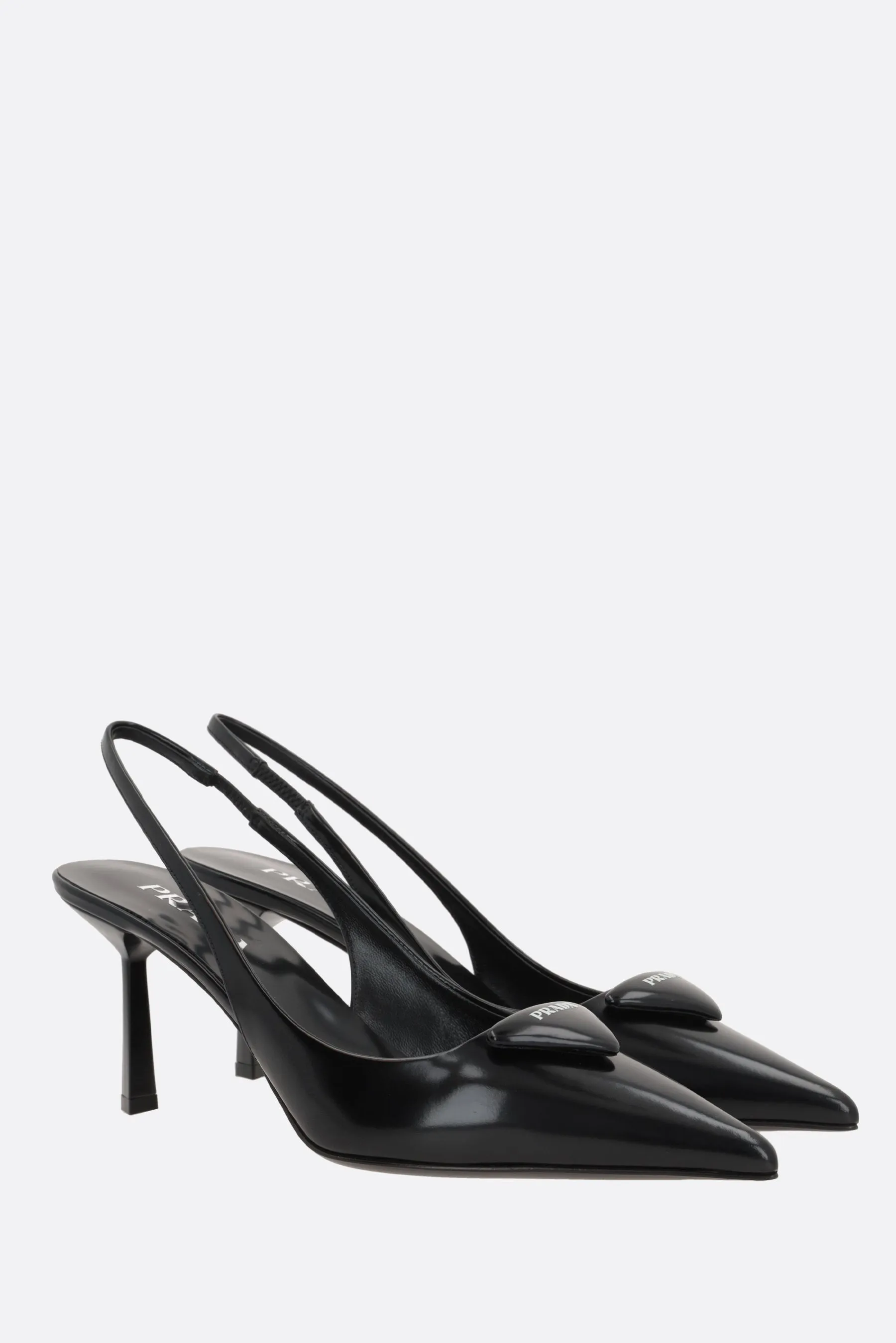 Triangle-Logo Slingback Pumps