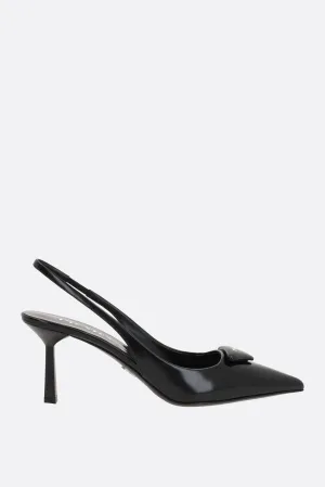Triangle-Logo Slingback Pumps