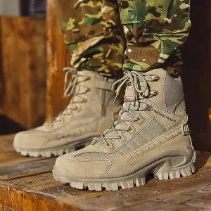 Waterproof and puncture resistant military boots for outdoor use
