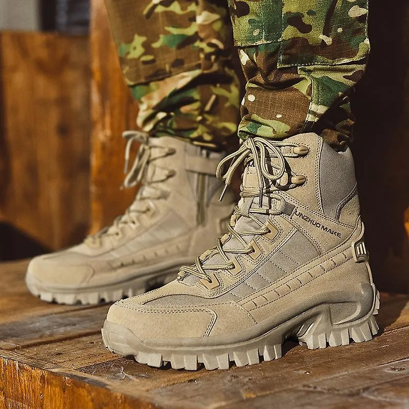 Waterproof and puncture resistant military boots for outdoor use