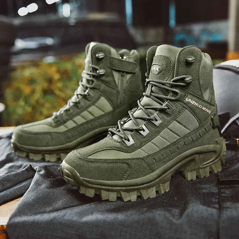 Waterproof and puncture resistant military boots for outdoor use