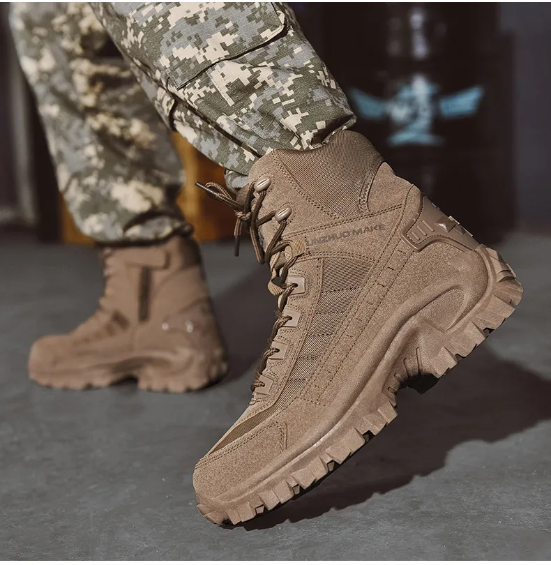Waterproof and puncture resistant military boots for outdoor use