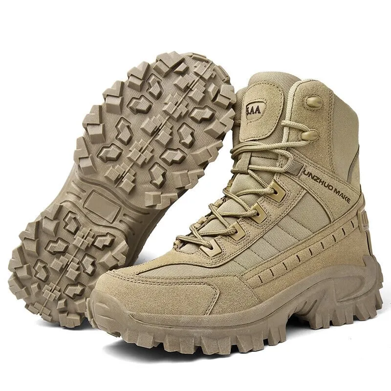 Waterproof and puncture resistant military boots for outdoor use